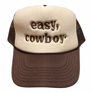 Brown and Cream Trucker Hat easy, cowboy